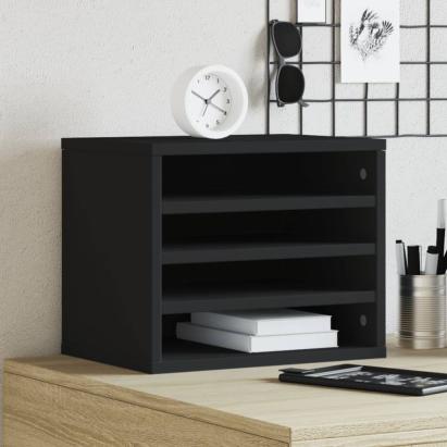 Organizator de birou, negru, 36x26x29,5 cm, lemn prelucrat GartenMobel Dekor