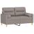 Canapea cu 2 locuri cu pernuțe, gri taupe, 120 cm, textil GartenMobel Dekor