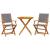 Set mobilier bistro, 3 piese, textil antracit/lemn masiv GartenMobel Dekor