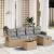 Set canapele de grădină, 6 piese, cu perne, bej, poliratan GartenMobel Dekor