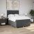 Pat box spring cu saltea, gri închis, 140x200 cm, textil GartenMobel Dekor