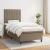 Pat box spring cu saltea, gri taupe, 80x200 cm, textil GartenMobel Dekor