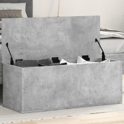 Cutie de depozitare, gri beton, 90x35x35 cm, lemn prelucrat GartenMobel Dekor