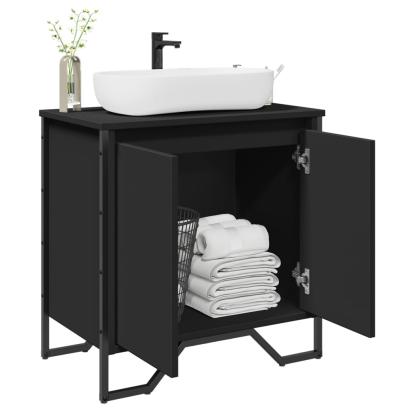 Dulap pentru chiuvetă baie, negru, 60x35x60 cm, lemn prelucrat GartenMobel Dekor