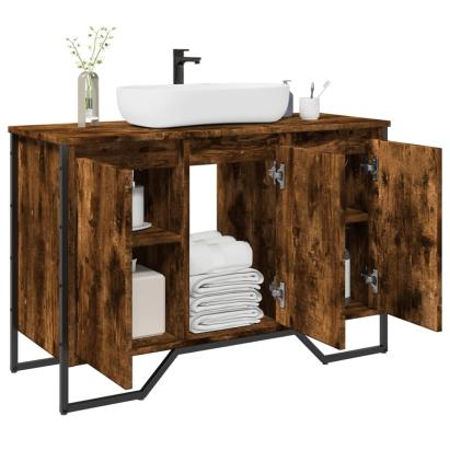 Dulap chiuvetă baie, stejar fumuriu, 91x35x60 cm lemn prelucrat GartenMobel Dekor