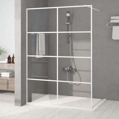 Paravan duș walk-in, alb, 140x195 cm, sticlă ESG transparentă GartenMobel Dekor