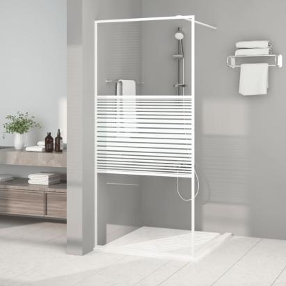 Perete de duș walk-in, alb, 90x195 cm, sticlă ESG transparentă GartenMobel Dekor