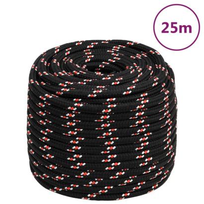 Frânghie de barcă, negru, 16 mm, 25 m, polipropilenă GartenMobel Dekor