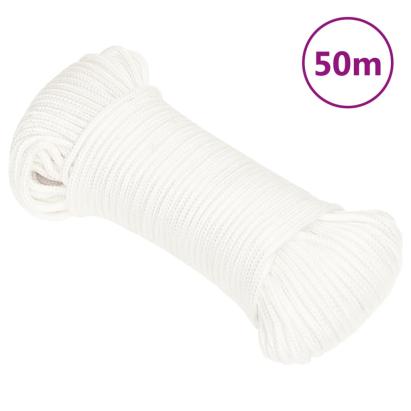 Frânghie de barcă, alb complet, 5 mm, 50 m, polipropilenă GartenMobel Dekor