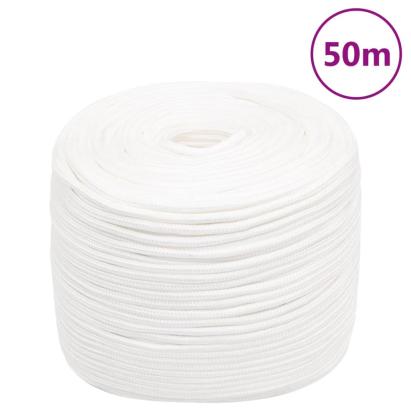 Frânghie de barcă, alb complet, 10 mm, 50 m, polipropilenă GartenMobel Dekor