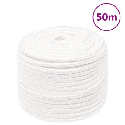 Frânghie de barcă, alb complet, 12 mm, 50 m, polipropilenă GartenMobel Dekor