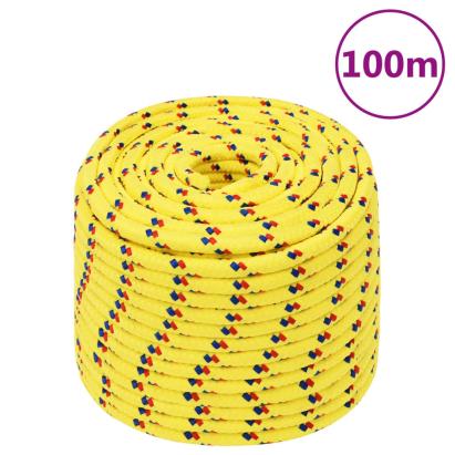 Frânghie de barcă, galben, 12 mm, 100 m, polipropilenă GartenMobel Dekor