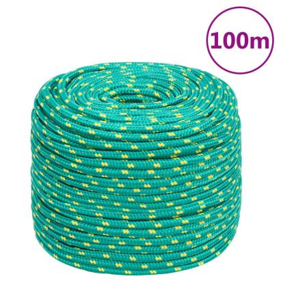 Frânghie de barcă, verde, 6 mm, 100 m, polipropilenă GartenMobel Dekor