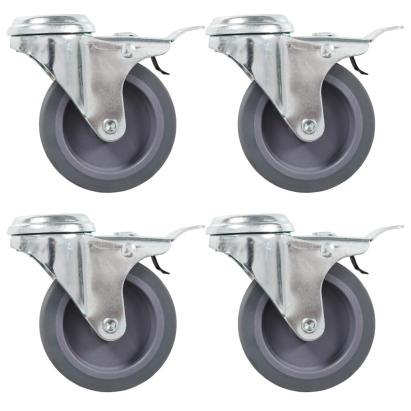 Roți pivotante cu gaură pentru șurub, 12 buc., 75 mm GartenMobel Dekor