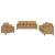 Set de canapele cu perne, 3 piese, maro, catifea GartenMobel Dekor