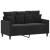 Set de canapele cu perne, 2 piese, negru, catifea GartenMobel Dekor