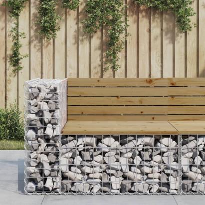 Bancă de grădină design gabion 92x71x65,5 cm lemn pin impregnat GartenMobel Dekor