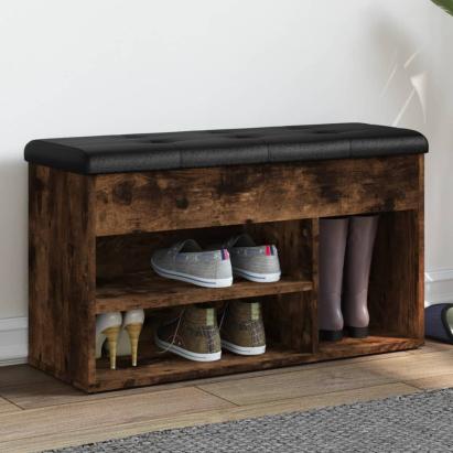 Bancă de pantofi, stejar fumuriu, 82x32x45,5 cm, lemn prelucrat GartenMobel Dekor