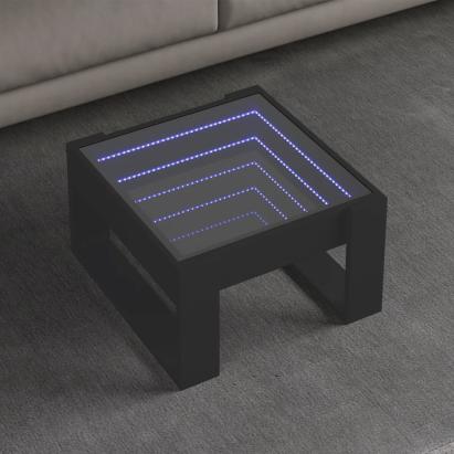 Măsuță de cafea cu LED infinity, negru, 50x53x30 cm GartenMobel Dekor