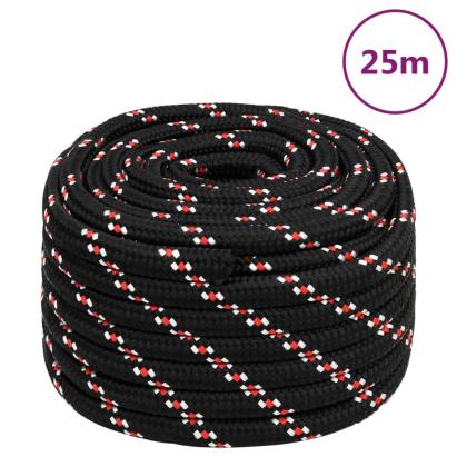 Frânghie de barcă, negru, 20 mm, 25 m, polipropilenă GartenMobel Dekor