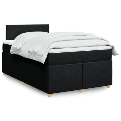 Pat box spring cu saltea, negru, 120x190 cm, catifea GartenMobel Dekor