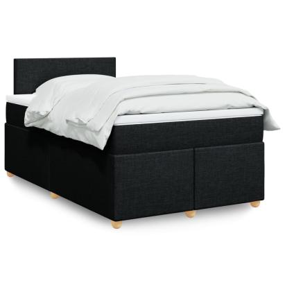 Pat box spring cu saltea, negru, 120x190 cm, catifea GartenMobel Dekor