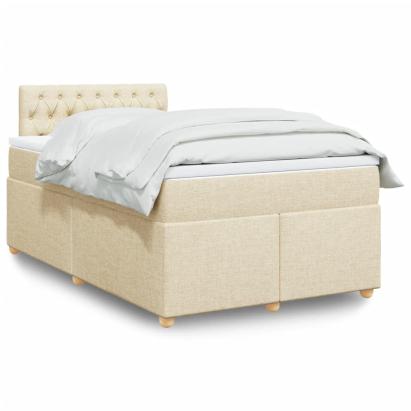 Pat continental cu saltea, crem, 120x190 cm, textil GartenMobel Dekor
