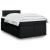 Pat box spring cu saltea, negru, 120x200 cm, textil GartenMobel Dekor