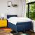 Pat box spring cu saltea, albastru, 120x200 cm, textil GartenMobel Dekor