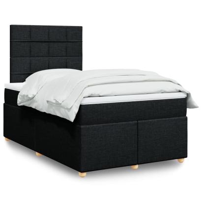 Pat box spring cu saltea, negru, 120x200 cm, textil GartenMobel Dekor