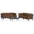 Set canapea 2 piese, maro, catifea GartenMobel Dekor