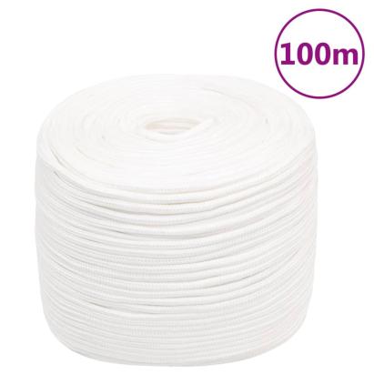 Frânghie de barcă, alb complet, 10 mm, 100 m, polipropilenă GartenMobel Dekor