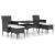 Set mobilier grădină, 5 piese, negru, poliratan/sticlă tratată GartenMobel Dekor