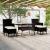 Set mobilier grădină, 5 piese, negru, poliratan/sticlă tratată GartenMobel Dekor