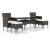 Set mobilier grădină, 5 piese, negru, poliratan/sticlă tratată GartenMobel Dekor