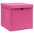 Cutii depozitare cu capace, 10 buc., roz, 28x28x28 cm GartenMobel Dekor