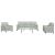Set de canapele cu perne, 3 piese, gri deschis, catifea GartenMobel Dekor