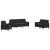 Set de canapele cu perne/rulouri, 3 piese, negru, catifea GartenMobel Dekor