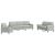Set de canapele cu perne, 3 piese, gri deschis, catifea GartenMobel Dekor