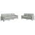 Set de canapele cu perne, 2 piese, gri deschis, catifea GartenMobel Dekor