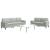 Set de canapele cu perne, 2 piese, gri deschis, catifea GartenMobel Dekor