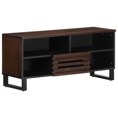 Dulap TV, maro, 100x34x46 cm, lemn masiv de mango GartenMobel Dekor