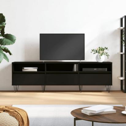 Comodă TV, negru, 150x30x44,5 cm, lemn prelucrat GartenMobel Dekor