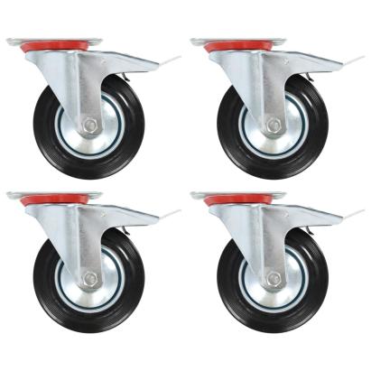 Roți pivotante cu frâne duble, 4 buc., 160 mm GartenMobel Dekor