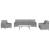 Set de canapele, 3 piese, gri deschis, textil GartenMobel Dekor