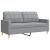 Set de canapele, 3 piese, gri deschis, textil GartenMobel Dekor