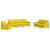 Set de canapele, 3 piese, galben deschis, textil GartenMobel Dekor