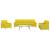 Set de canapele, 3 piese, galben deschis, textil GartenMobel Dekor