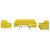 Set canapele cu taburet, 4 piese, galben deschis, textil GartenMobel Dekor