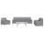 Set de canapele cu perne, 3 piese, gri deschis, textil GartenMobel Dekor